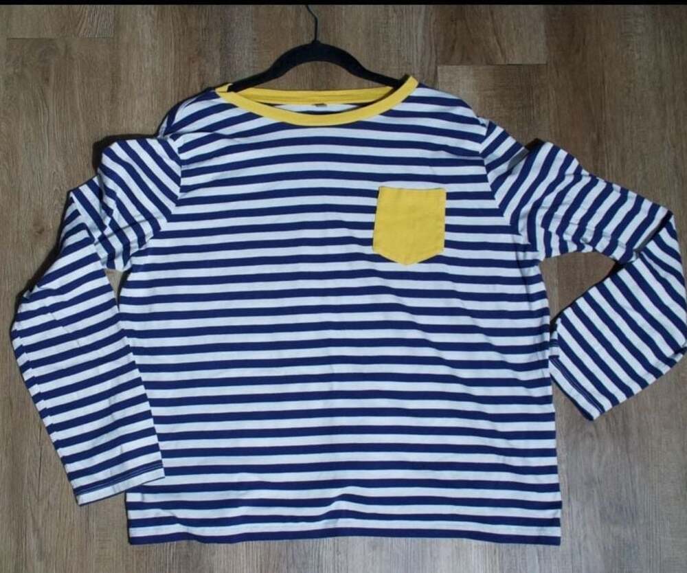 ASOS Women's Striped Long Sleeve Crew Neck T-Shirt with Pocket Sz 16